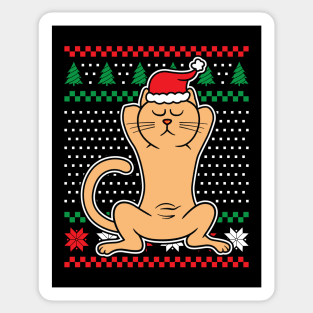 Ugly Christmas Sweaters Sleeping Cat Sticker